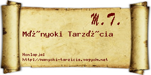 Mányoki Tarzícia névjegykártya